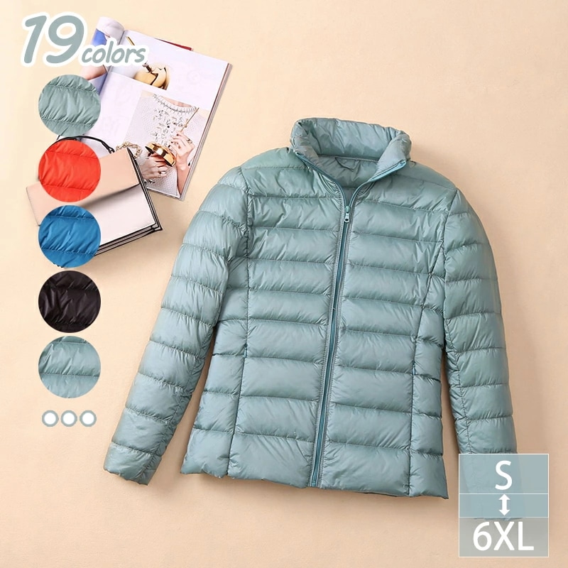 ダウンジャケット レディース 軽量 防風 防寒 ダウン コート ライトダウン コンパクト 保温 通勤 旅行 ショートコート 防寒 クルー ライトダウン 軽量 防風 防寒 暖かい OceanMap