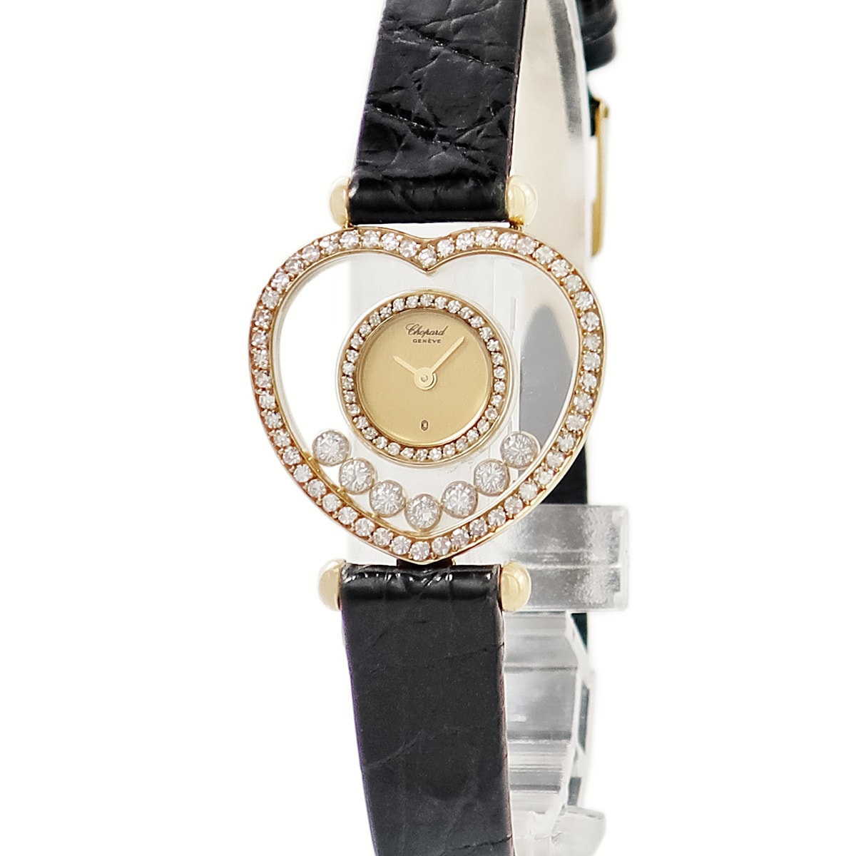 ハッピーダイヤモンド ハート 20/4516 クオーツ レディース K18YG無垢 純正ダイヤ イエローゴールド 3年保証