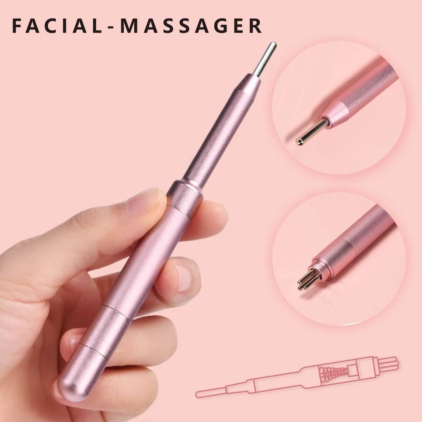 バネ式美顔器 コリほぐしペン型 耳ツボ押し棒 表情筋 筋膜リリース フェイスライン クマ 目元ケア リフトアップ ツボ押し 耳つぼスティック