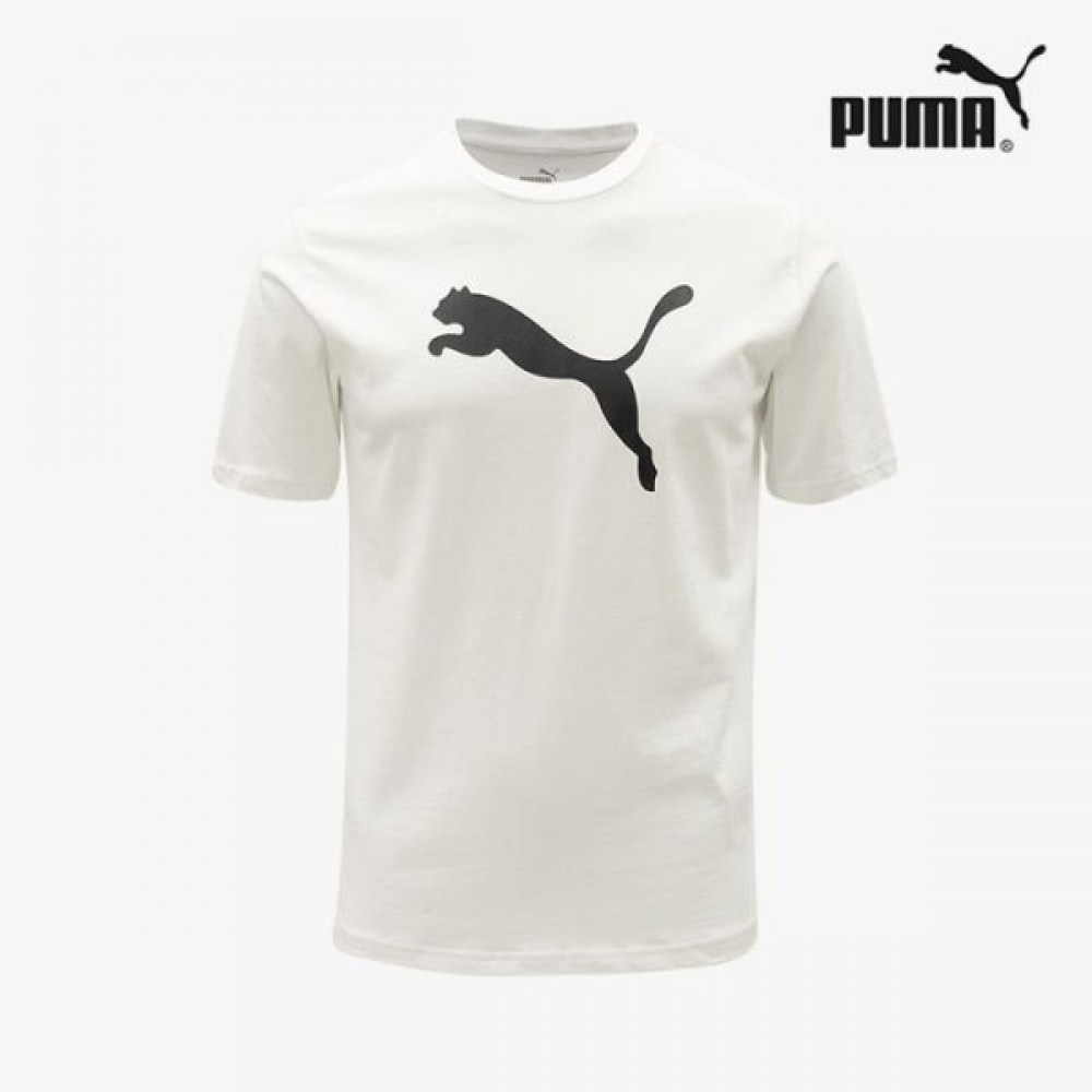 プーマガレリアプーマチームライズロゴジャージーラウンドネック半袖コットン Tシャツ