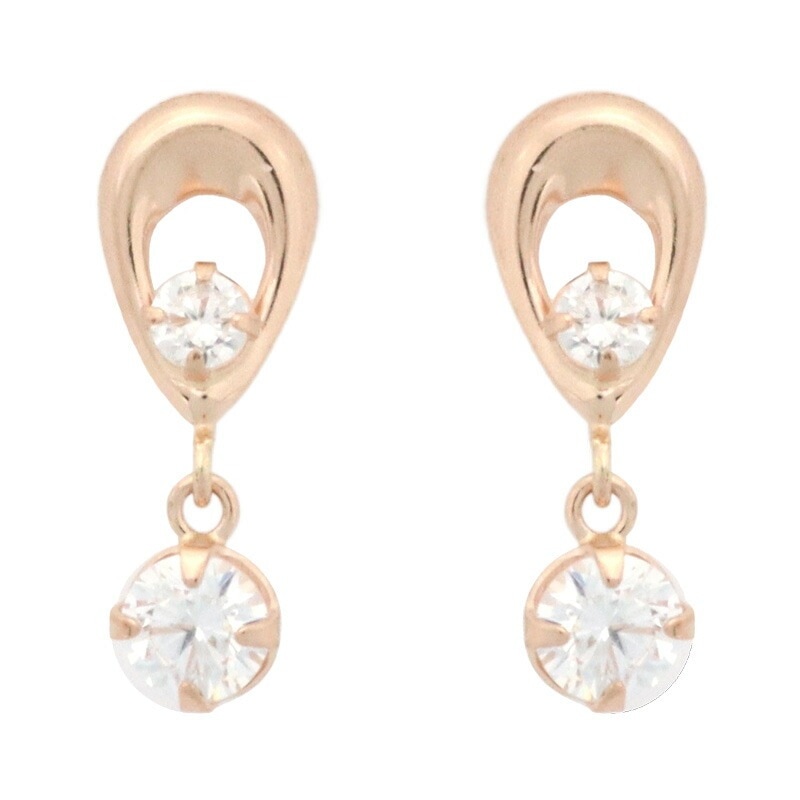 リボン済＆紙袋 ピアス 正規品 レディース しずくモチーフ ギフト ジュエリー アクセサリー プレゼント K10ピンクゴールド 祝い