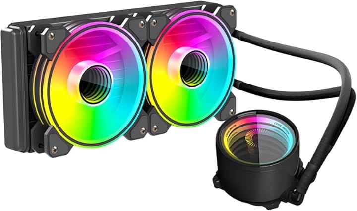 簡易水冷クーラー 240mm インフィニティ―ミラー CPUクーラー LED ARGB 5v 3pin LGA1700/1200/115X AMD:AM4ソケットに対応( ブラック)