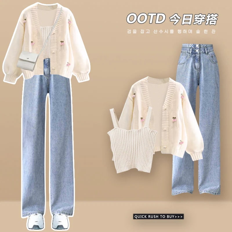 ジェントルスタイル 揚げストリート ミルクグッド ニット サスペンダー ツーピース スーツ 2024春新作 韓国ドラマ スリーピース スーツ パンツ 母の日のプレゼント 5,174円