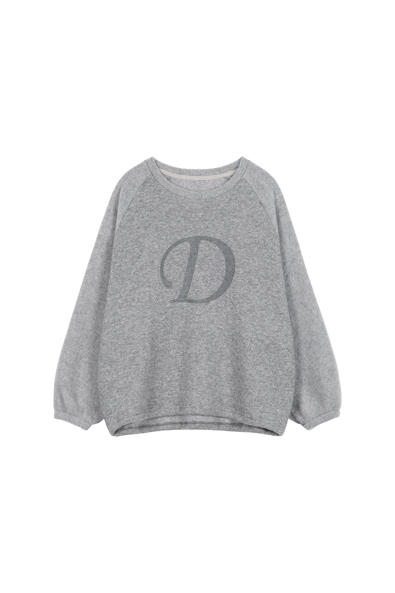【DEINET】 SMOOTH D LOGO SWEATSHIRTS : GREY