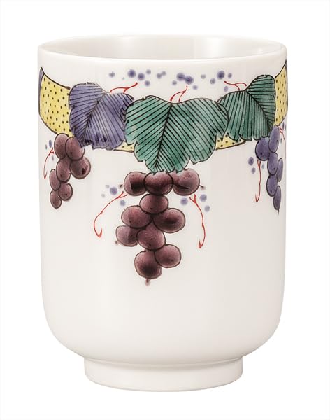 九谷焼いわたや 湯呑色絵ぶどう文 K9-731