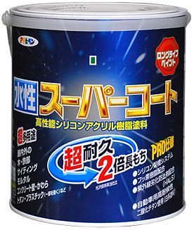 （まとめ買い）ペンキ 水性スーパーコート 水性多用途 空色 1.6L [x3缶セット]