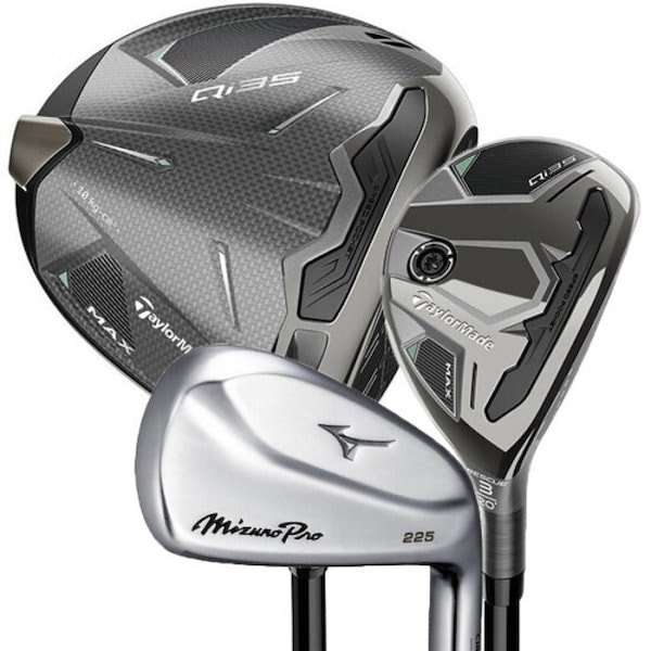 テーラーメイド ゴルフクラブ フルセット ドライバー ユーティリティ Mizuno225 アイアン7本 パター 10本 QI35 MAX
