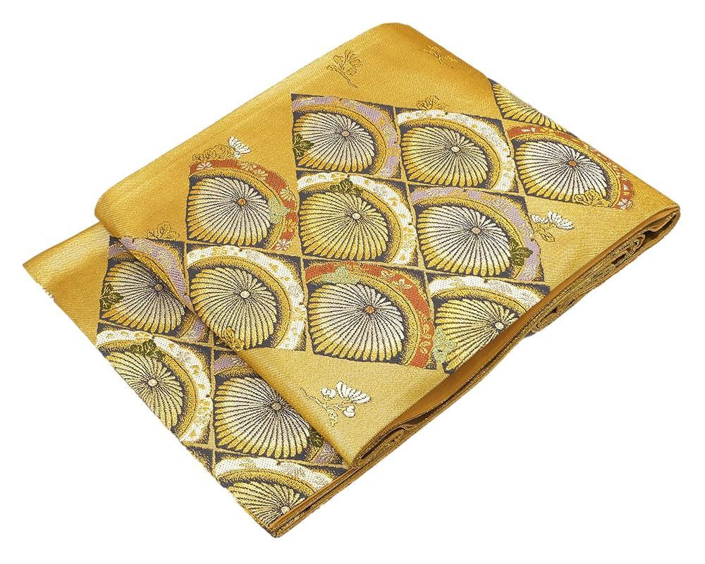 袋帯 新品仕立済 正絹 西陣 大光謹製 菊花菱模様 袋帯 新品 仕立て上がり 結婚式 入学式 卒業式 パーティー g2765