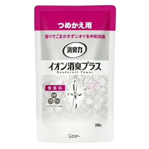 エステー 消臭力 クリアビーズ イオン消臭プラス 無香料 つめかえ 280g