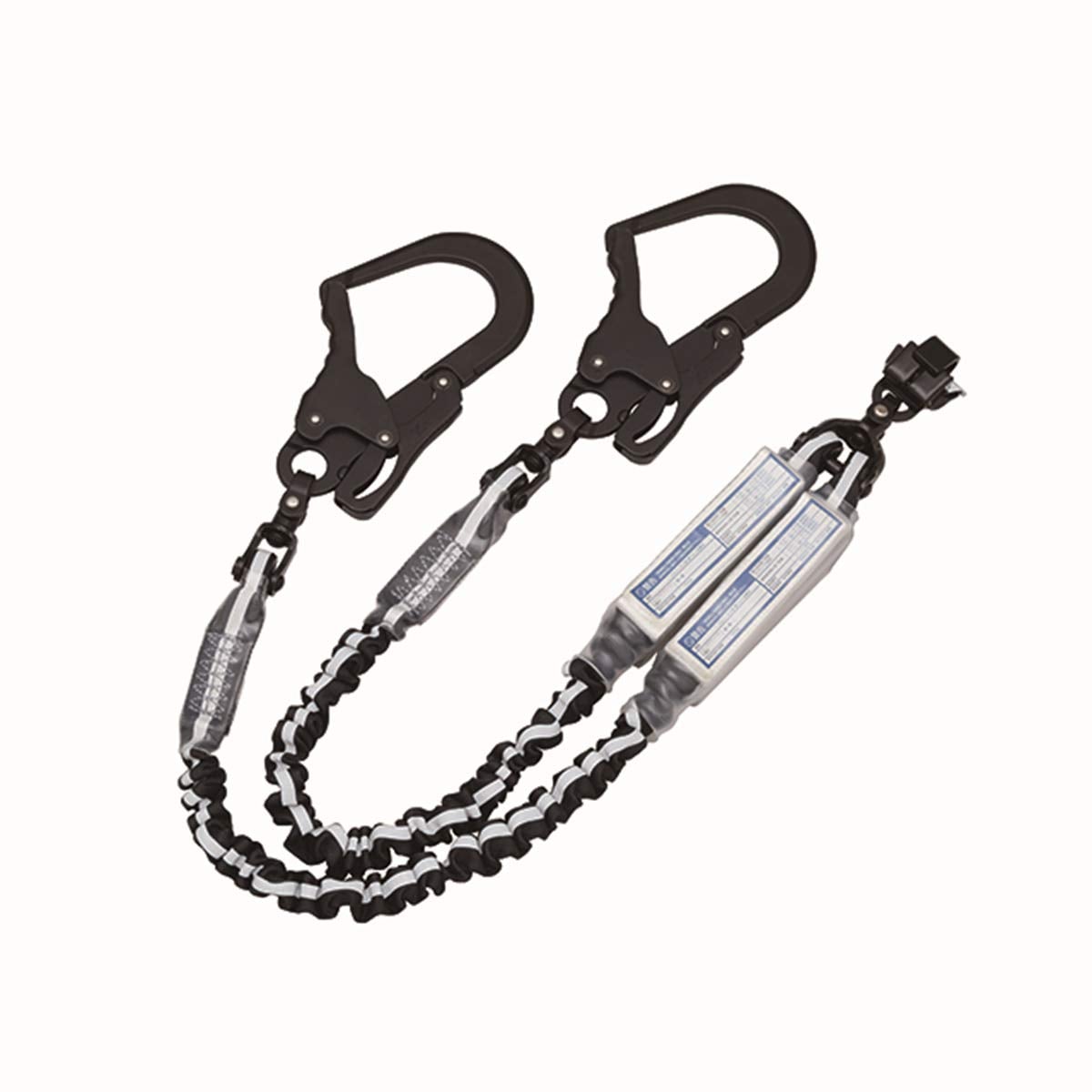 基陽 KH W1TPWS-17 ダブルじゃばらランヤード オールアルミフック ペダルフック 反射テープ-黒 墜落制止用器具