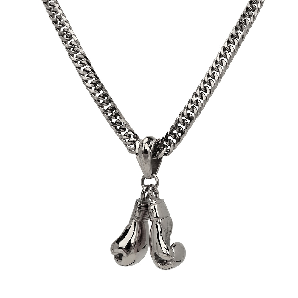 ステンレス ボクシンググローブネックレス [n196-silver]