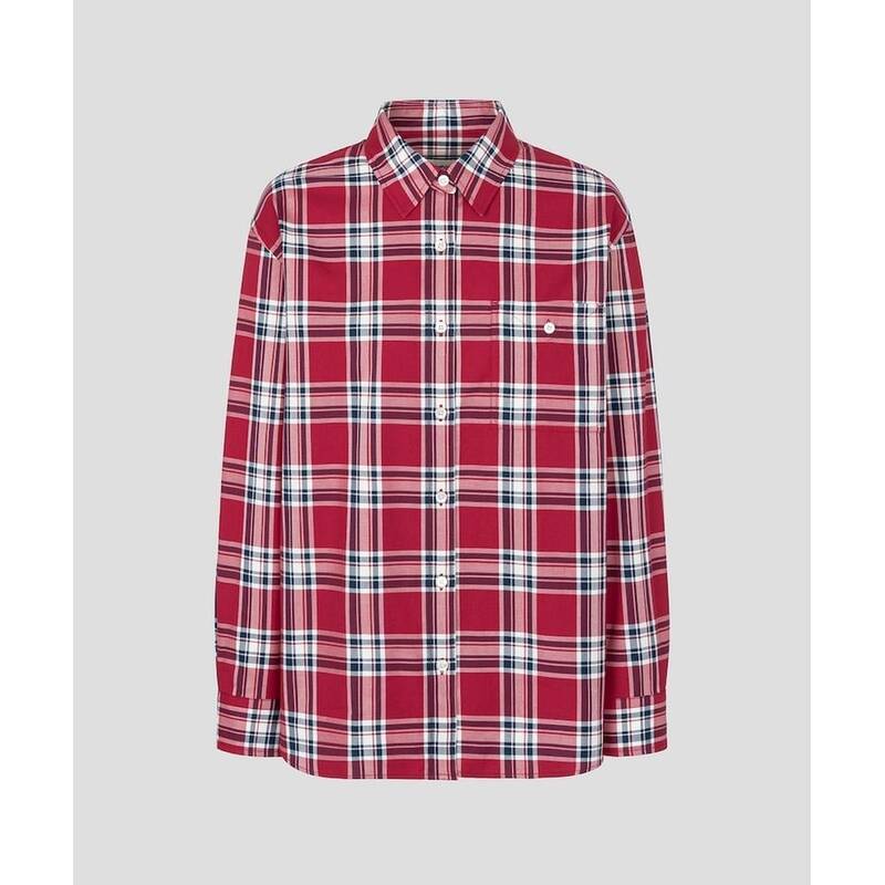 BEANPOLE LADIES ビッグチェック オーバーフィットシャツ レッド (BF6264C016) BF6264C016 406035