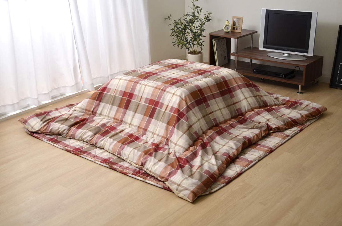 イケヒコ・コーポレーション こたつ布団 長方形 掛敷セット チェリン 約190×240cm レッド チェック #5976630