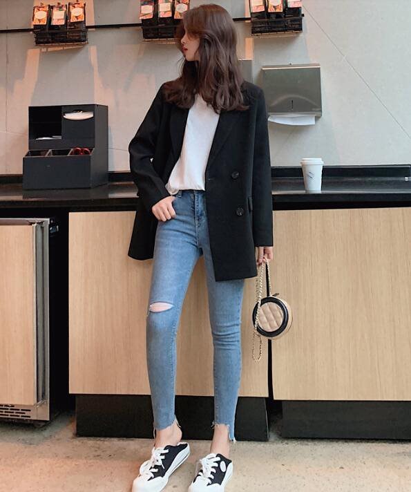 「オフィス スーツジャケット」ビジネス カジュアル レディース ロングジャケット 長袖スーツ 体型カ