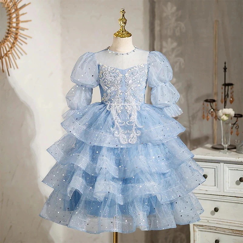 ロリータワンピースキッズ ワンピース ウェディングドレス 子供 子供ドレスプリンセススカート女の子司会者春の結婚式ピアノ演奏公演服