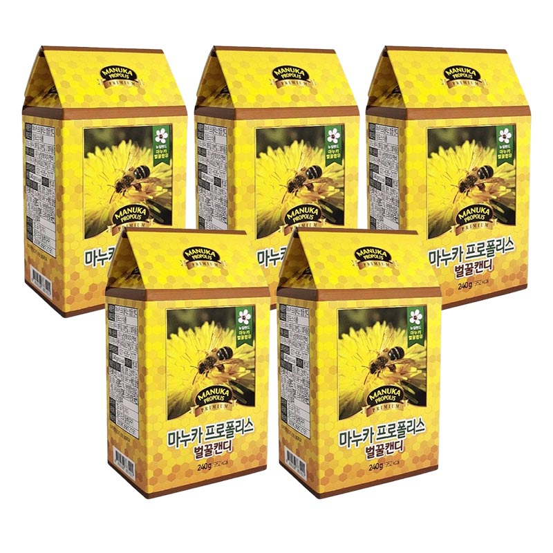【大容量 5個】 韓国 プロポリスキャンディ マヌカハニーキャンディ 240g のど飴 喉 風邪予防 プロポリス マヌカハニー キャンディ