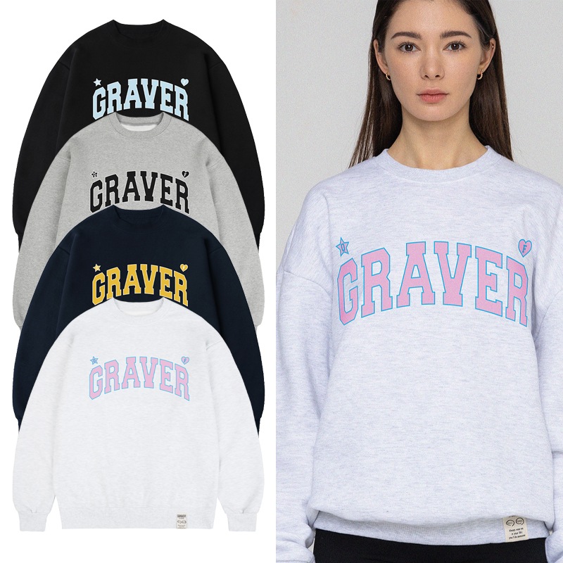 [UNISEX]OF GRAVER Arch Logo Man to Man_4color