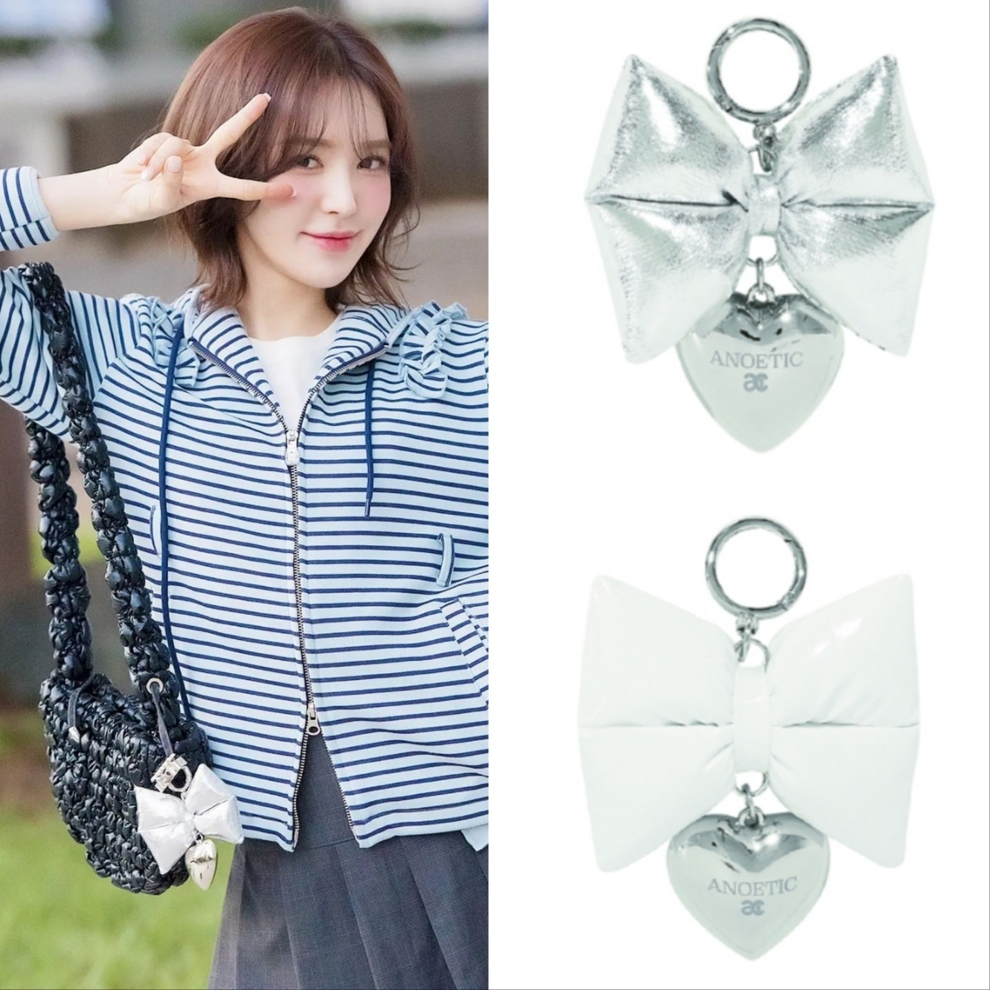 RED VELVETウェンディ Wendy 着用 リボンキーリング 2色