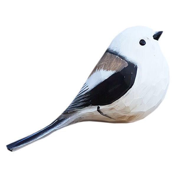 木彫りの鳥 エナガ シマエナガ 木彫り バードカービング エナガ