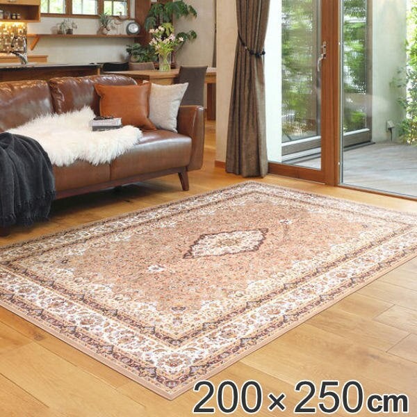 ラグ 撥水加工付き 転写プリントラグ ブルグ 200x250cm