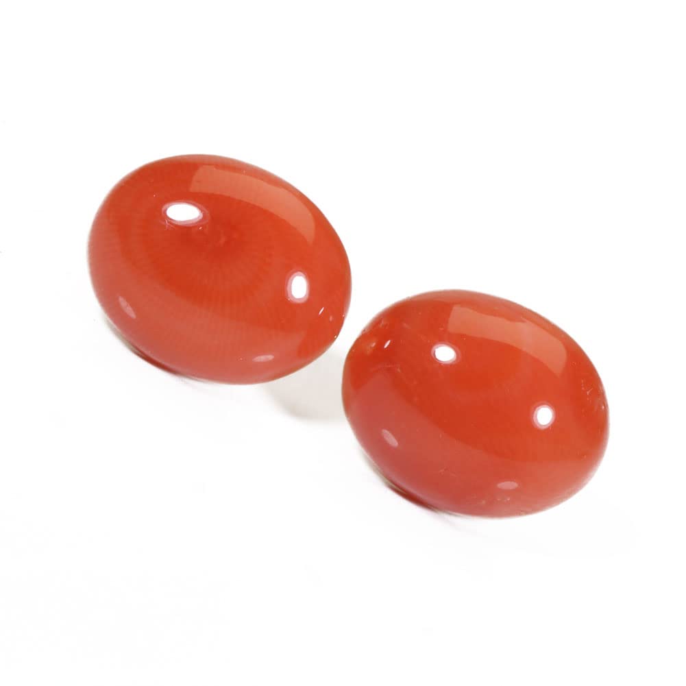 地中海珊瑚 ピアス ゴールドフィルド 無染色