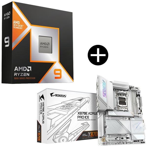 Ryzen 9 9900X3D CPU + GIGABYTE X870E AORUS PRO ICE マザーボード セット 96,597円