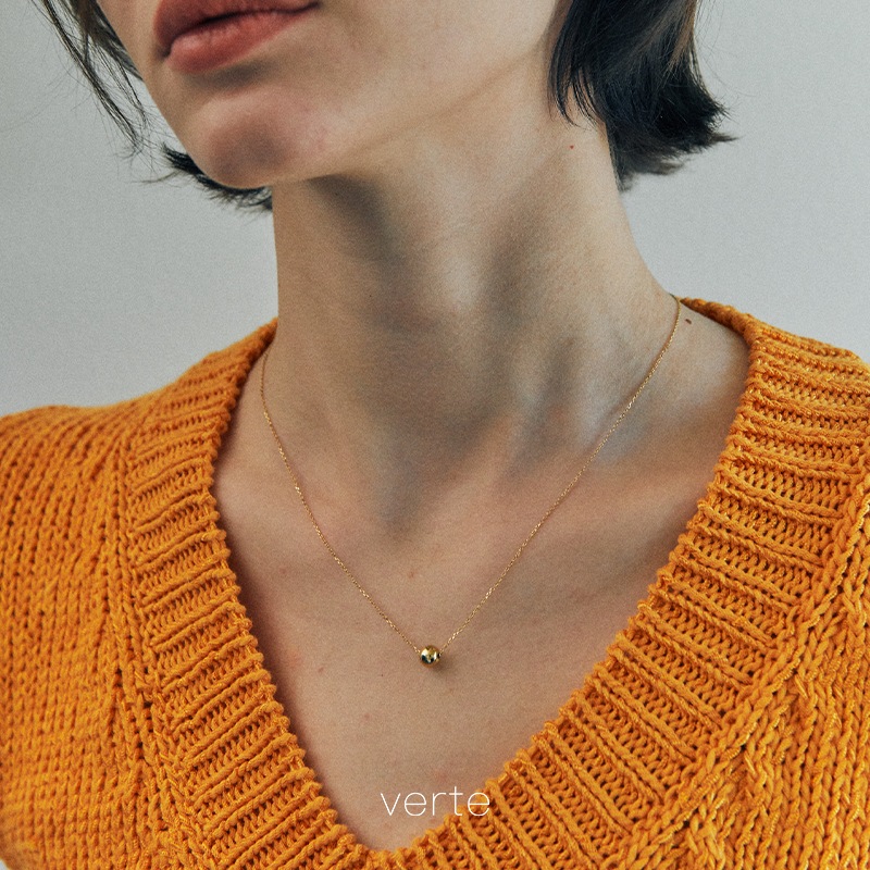 [925 silver] Un.silver.173 / simple ball ネックレス (gold)
