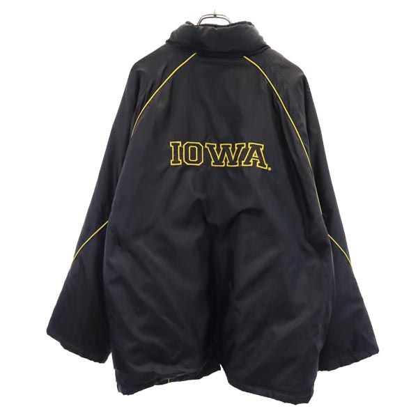 バック 刺繍 IOWA アイオワ・ホークアイズ 中綿ジャケット XL ブラック TEAM ロゴ メンズ