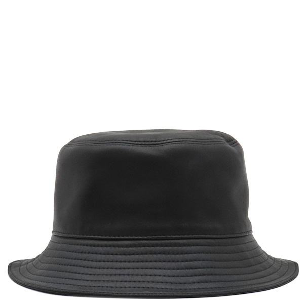 ロエベ ハット フィッシャーマンハット ラムスキン レザ ブラック ＃57 シルバー金具 黒 帽子 アナグラム バケットハット 【保存袋】【中古】