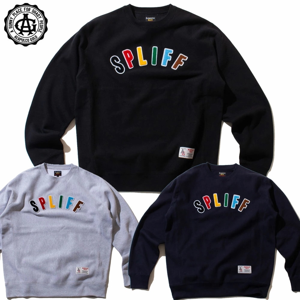 【Acapulco Gold/アカプルコゴールド】クルースウェット/SPLIFF CREWNECK SWEATSHIRT AG FW24-05クルーネック スウェット トレーナー