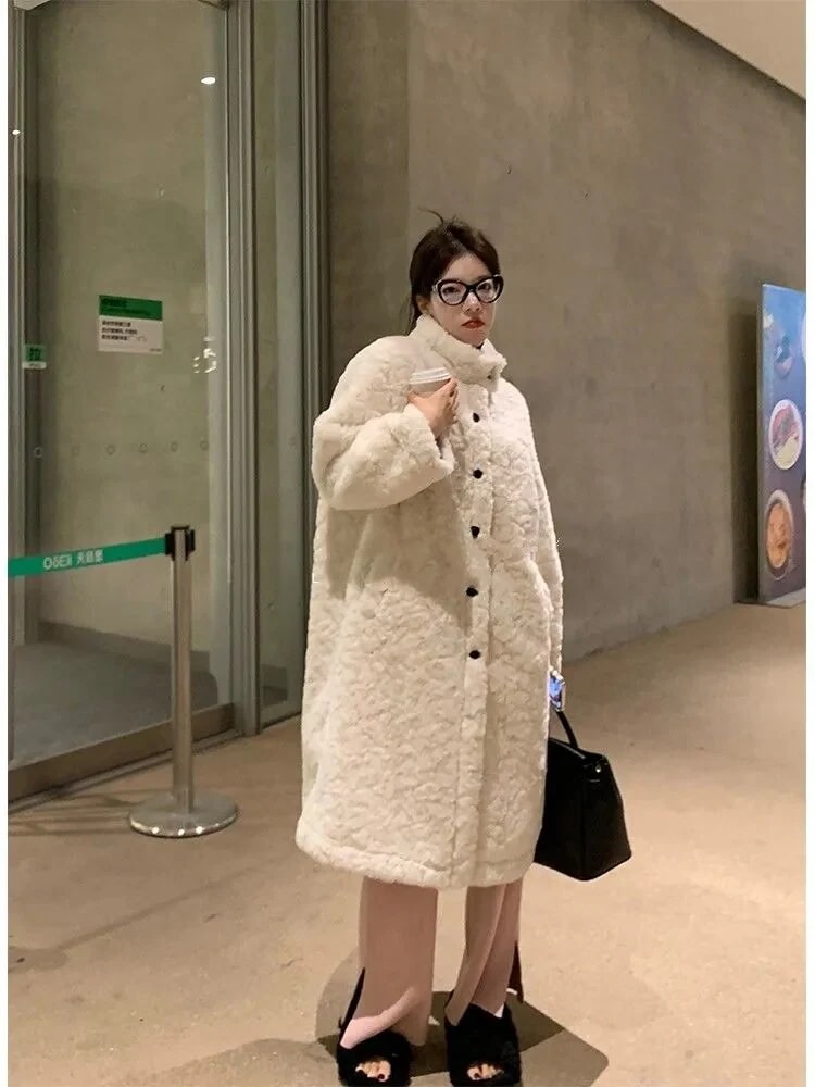 人気ボアアウター ロング 毛皮 アウター 冬新作 裹起毛 厚手 ファッション 気質 コート 大人気 ぬいぐるみ フェイクファー冬アウター