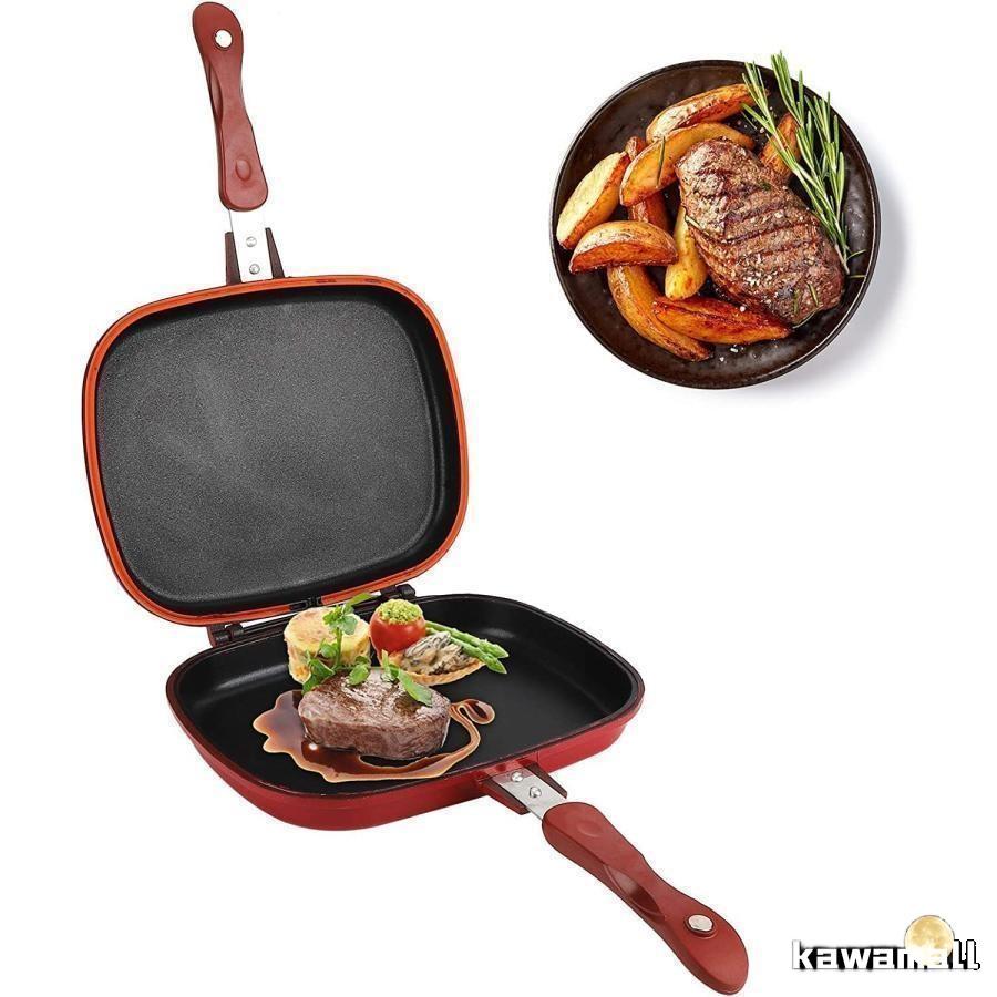 【新規発売】ホットクッカーグルメパン 両面フライパン 両面焼きグリルパン 丸洗い可能 お好み焼き キッチン用 ガス火専用