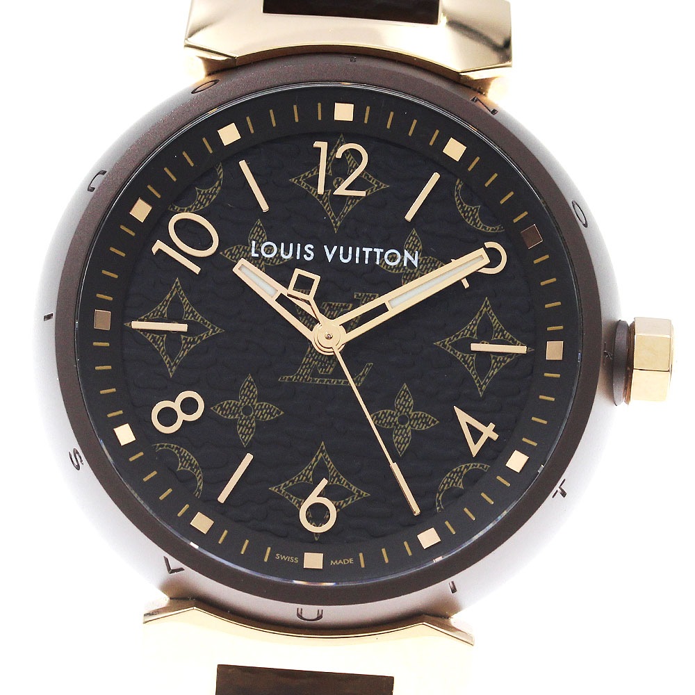ルイ・ヴィトン LOUIS VUITTON QA138 タンブール MM モノグラム K18PG QZ ボーイズ 良品 内箱付き_823909【中古】
