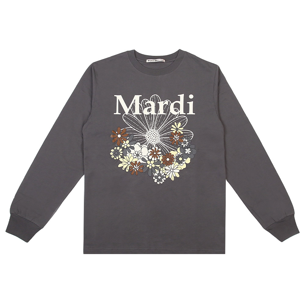 TSHIRT LONG SLEEVE FLOWERMARDI JARDIN CHARCOAL IVORY 長袖 レディース 韓国 ファッション アパレル
