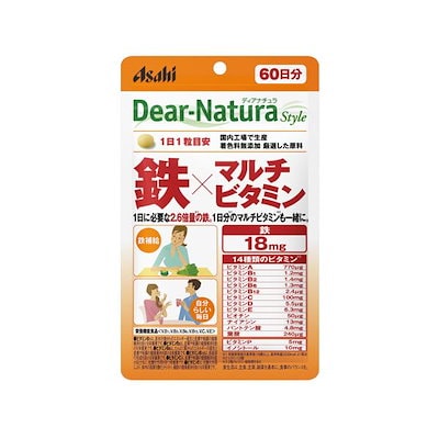 他サイト： アサヒ ディアナチュラ スタイル 鉄×マルチビタミン 60日 60粒の商品画像