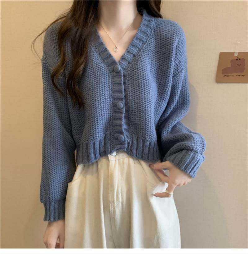 セーター カーディガン 袖あり 長袖 Vネック 襟なし かわいい 大人可愛い シンプル カジュアル 大人 おしゃれ 大人可愛い 大人女子 こなれ感 ラフ ラブリー 無地 春 秋 10代 20代 30代