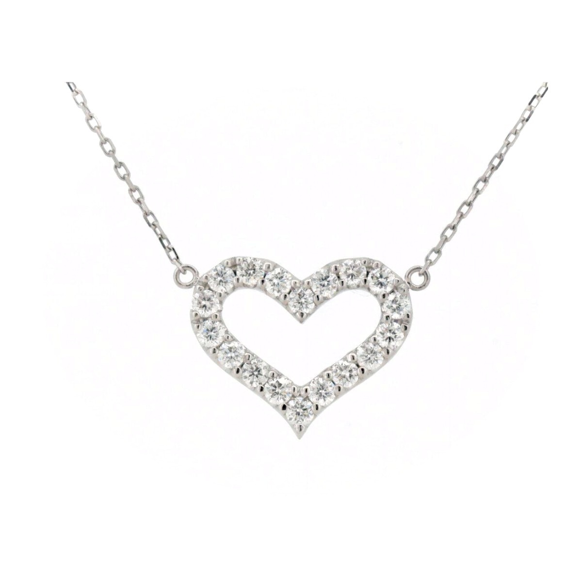 K18WG(18金 ホワイトゴールド) ハートモチーフ ダイヤモンド ネックレス 0.33ct 質屋出品