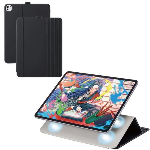 エレコム TB-A25PLWVDBK iPad Pro ケース 13インチ ( M4 ) マグネット着脱フラップ カバー 8段階角度調節 スタンド ブラック