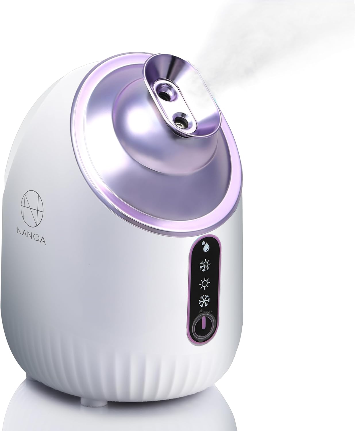 (ナノア)NANOA フェイススチーマー 皮膚科医が大注目の 濃密ナノミスト 温冷 スチーマー 美容 保湿 水道水OK たっぷりタンク 毛穴ケア 美容家電 パープル