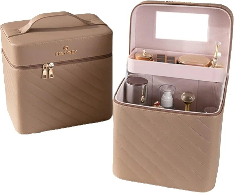 メイクボックス 化粧品収納ボックス 大容量 折り畳み 鏡 収納ボックス コスメ収納 防塵 防水 整理簡単 持ち運び簡単 小物入れ 多機能 化粧品入れ プレゼント