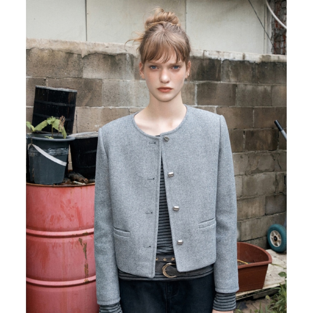 ミックスウールラウンドネックジャケット_MIWJKFT2PG