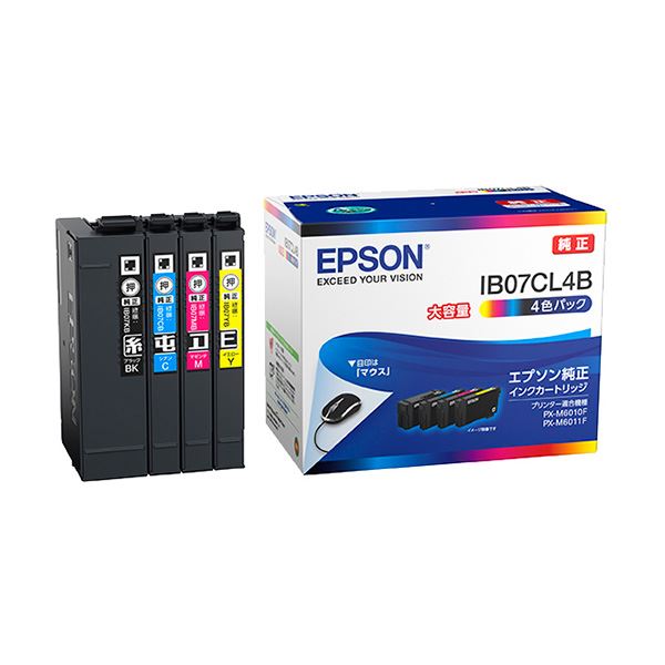 (純正品) EPSON(エプソン) IB07CL4B インクパック 4色(ブラック・シアン・マゼンタ・イエロー) 大容量