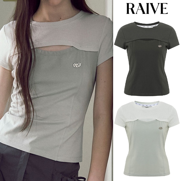 スリット スリム シンボル 半袖 Tシャツ