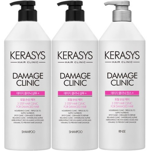 ダメージクリニック シャンプー 750ml 2p + リンス750ml ヘアセット (鎮静/弾力/保湿/栄養供給/活力)