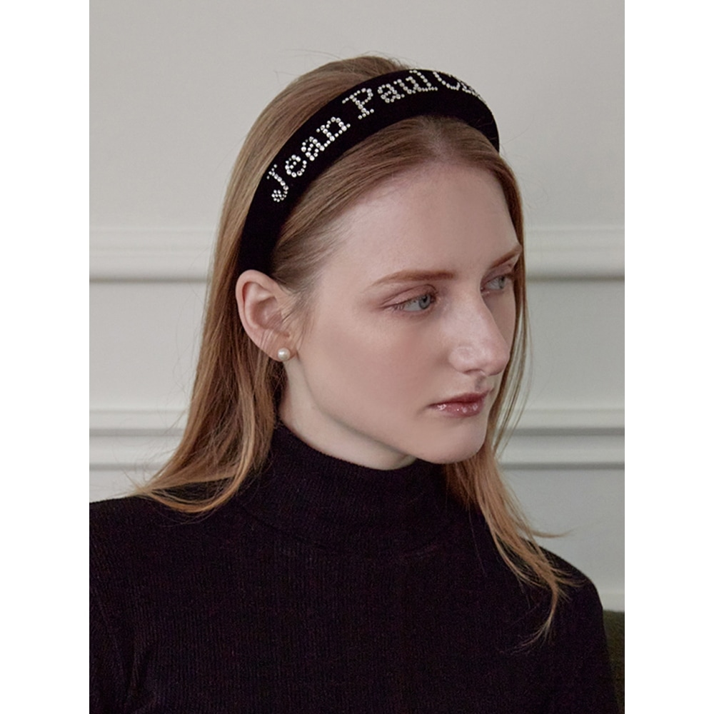 Jean Paul Clarisse JEAN PAUL CLARISSE ベルベットストーンレタリングヘアバンド JP 22225HB