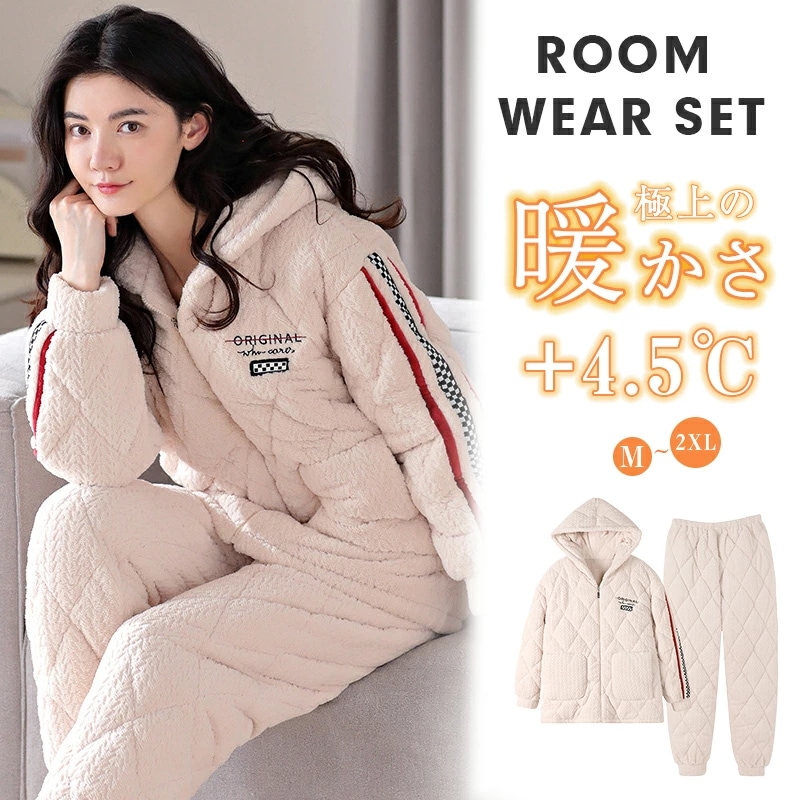 注目商品買い物マラソン：パジャマ 上下2点セット 秋冬パジャマ レディース パジャマ レディース ルームウェア 寝間着 長袖 涼しい 可愛い 大人 軽い 寝巻き寝間着 大き ギフト プレゼント 安眠グ