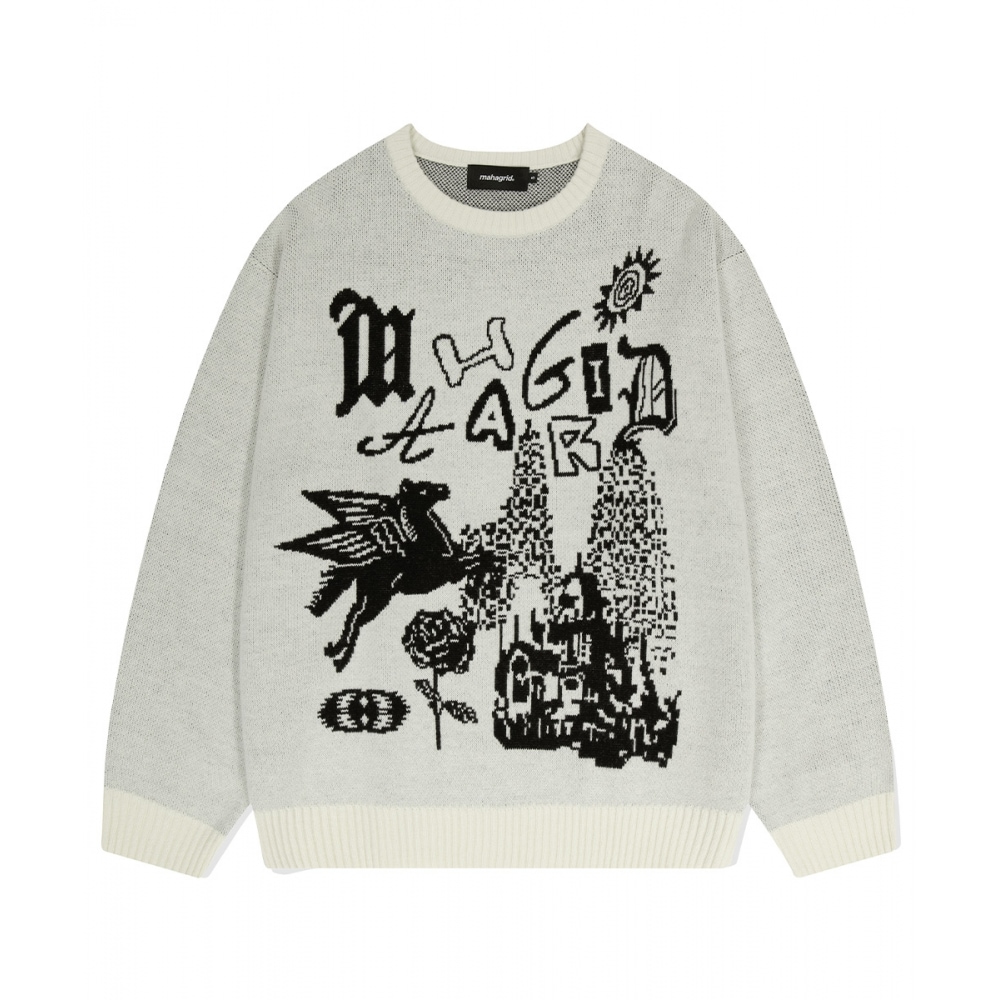 マハグリッドファンタジアニットセーターアイボリー (MG2DFMK623A)