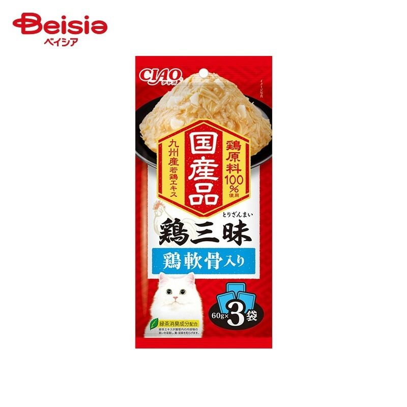 いなばペットフード CIAO 鶏三昧 鶏軟骨入り （60g×3袋）×16個 ペット