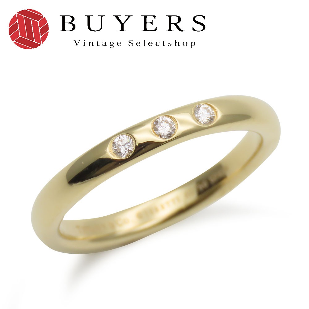 中古 リング・指輪 スタッキングバンド K18YG ダイヤモンド 約3.8g イエローゴールド エルサペレッティ ジュエリー 3PD レディース 女性