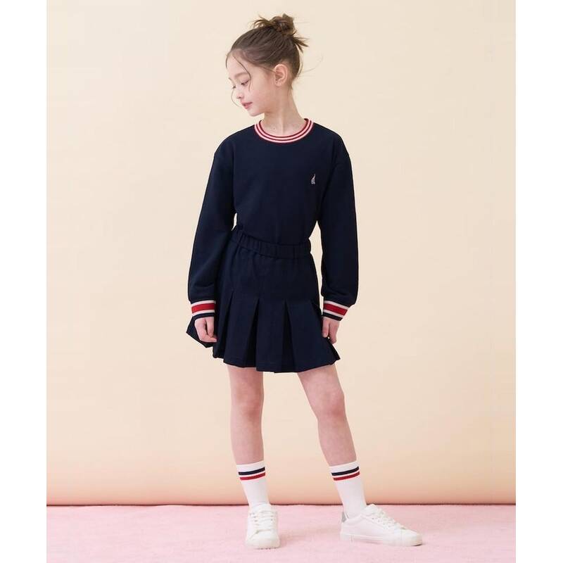 ビーンポールキッズ BEANPOLE KIDS 女の子用 ティッピングポイント ピケ セット（上下） ネイビー (BI6141G90R) BI6141G90R 377131